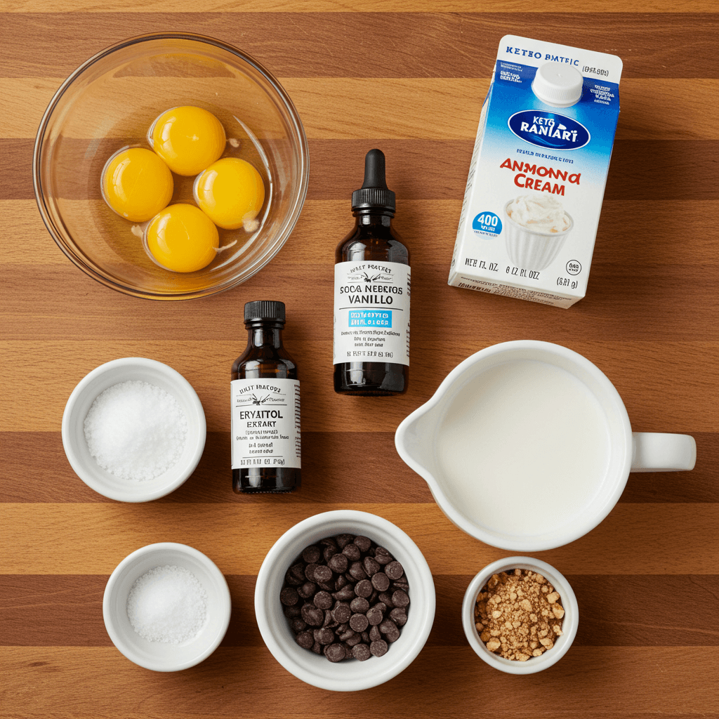 keto ice cream recipe ingredient in a table
