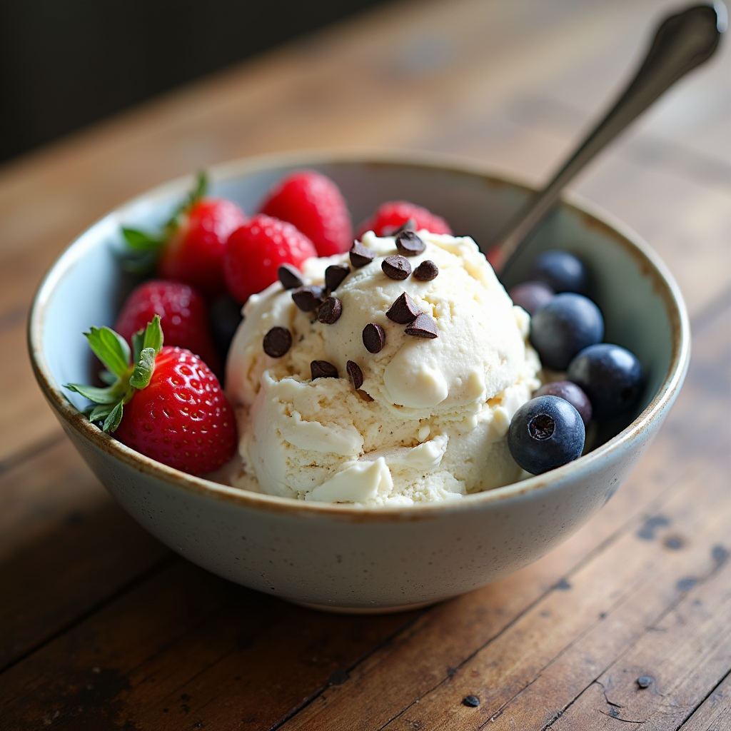 keto ice cream in bowl